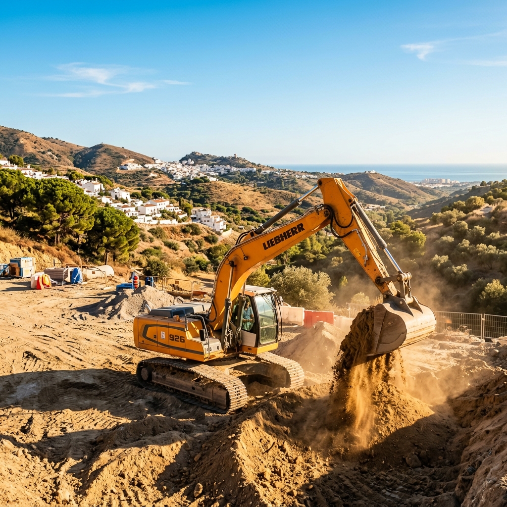 Vista aérea obras Mijas Costa